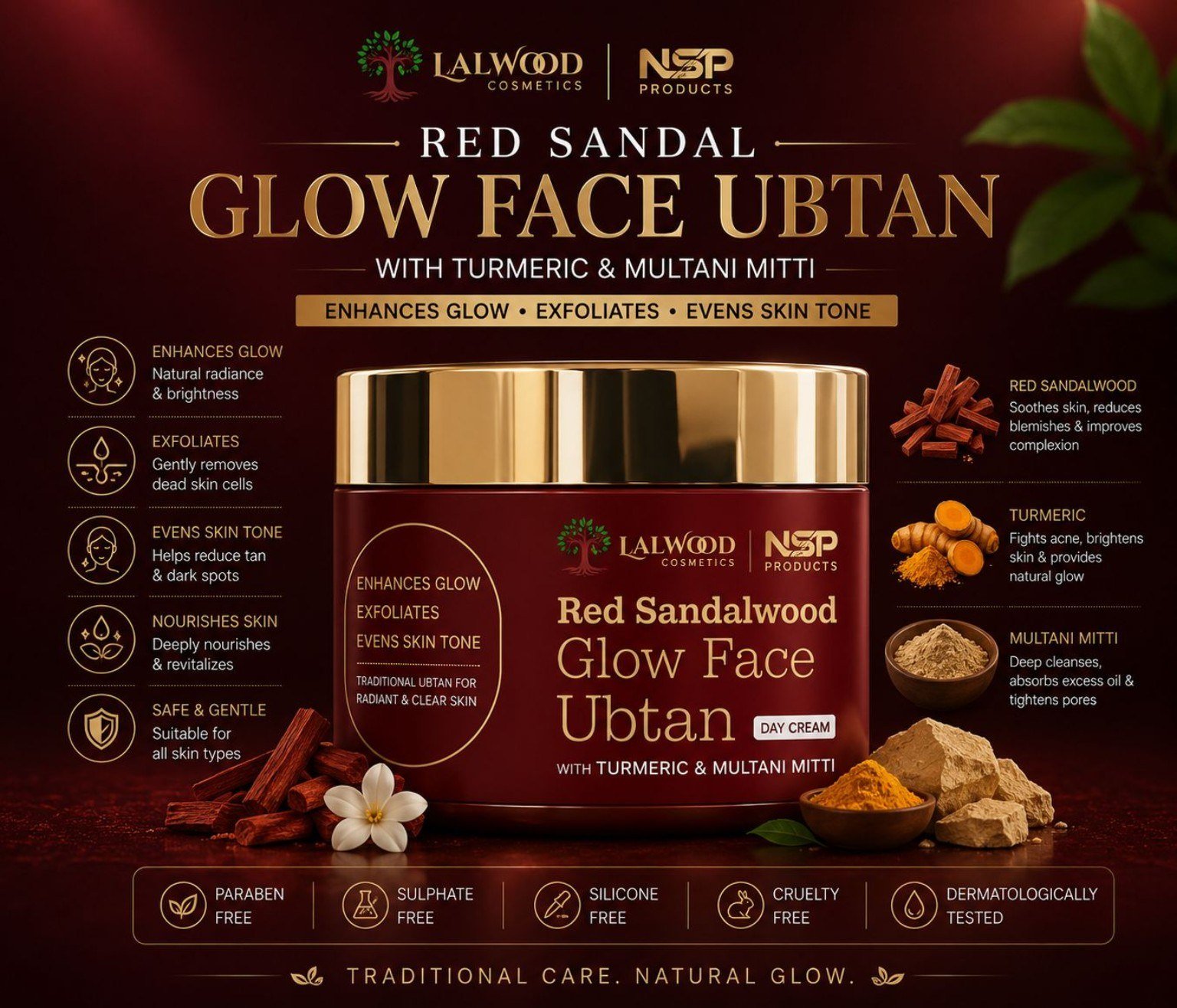 Red Sandal Glow Face Ubtan