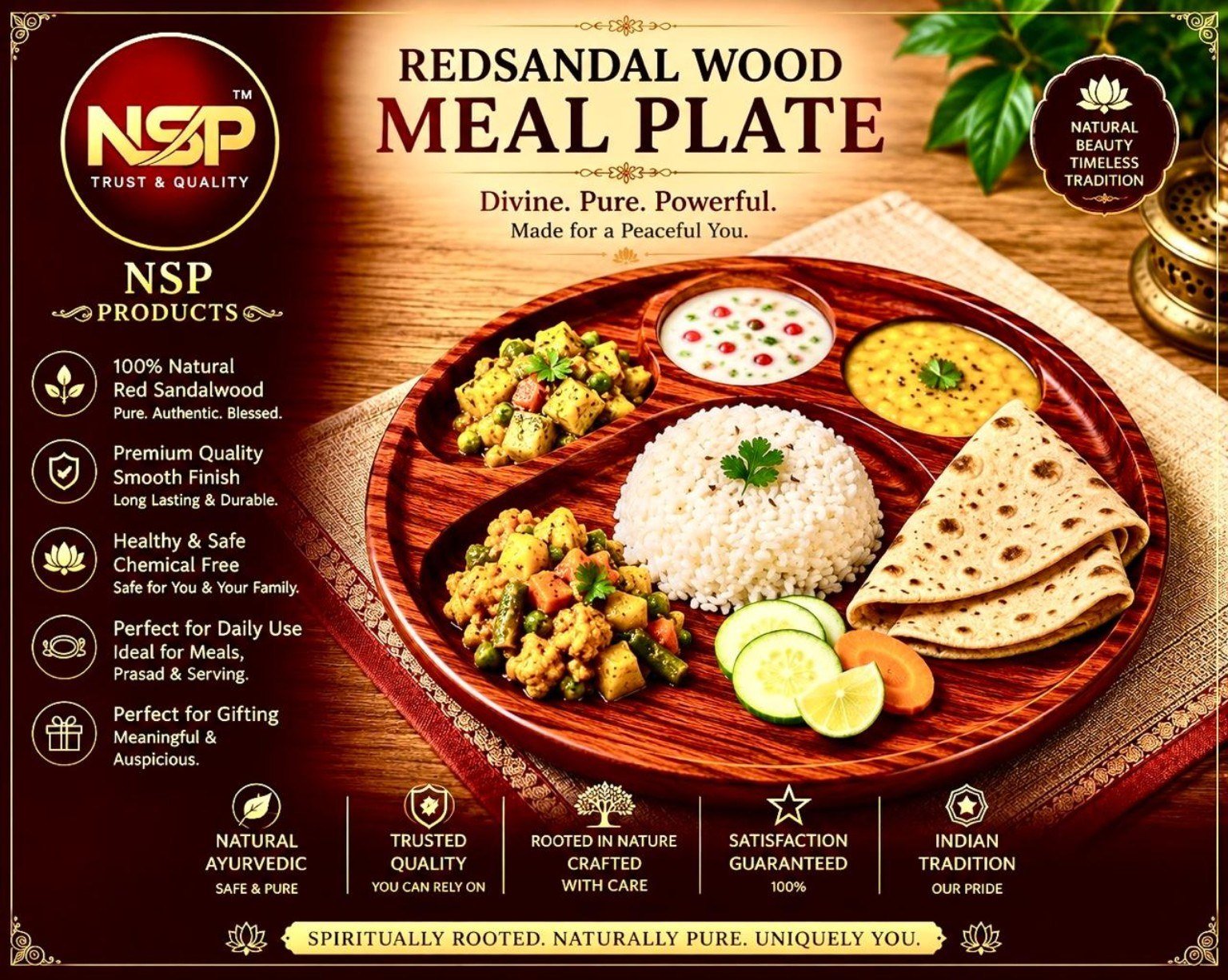 Redsandal Wood Meal Plate