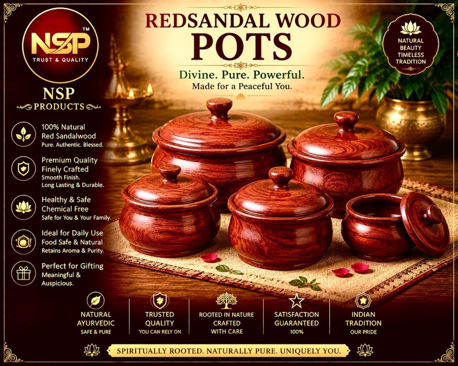 Redsandal Wood Pots