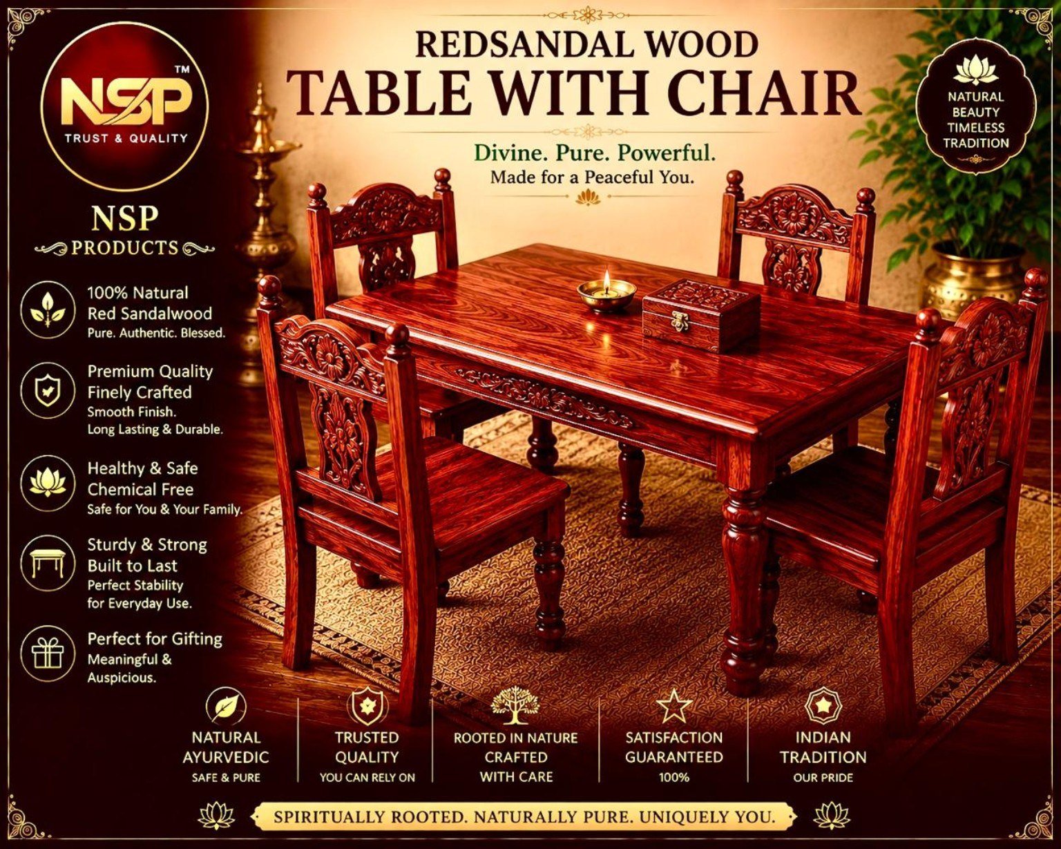 Redsandal Wood Table With Chair
