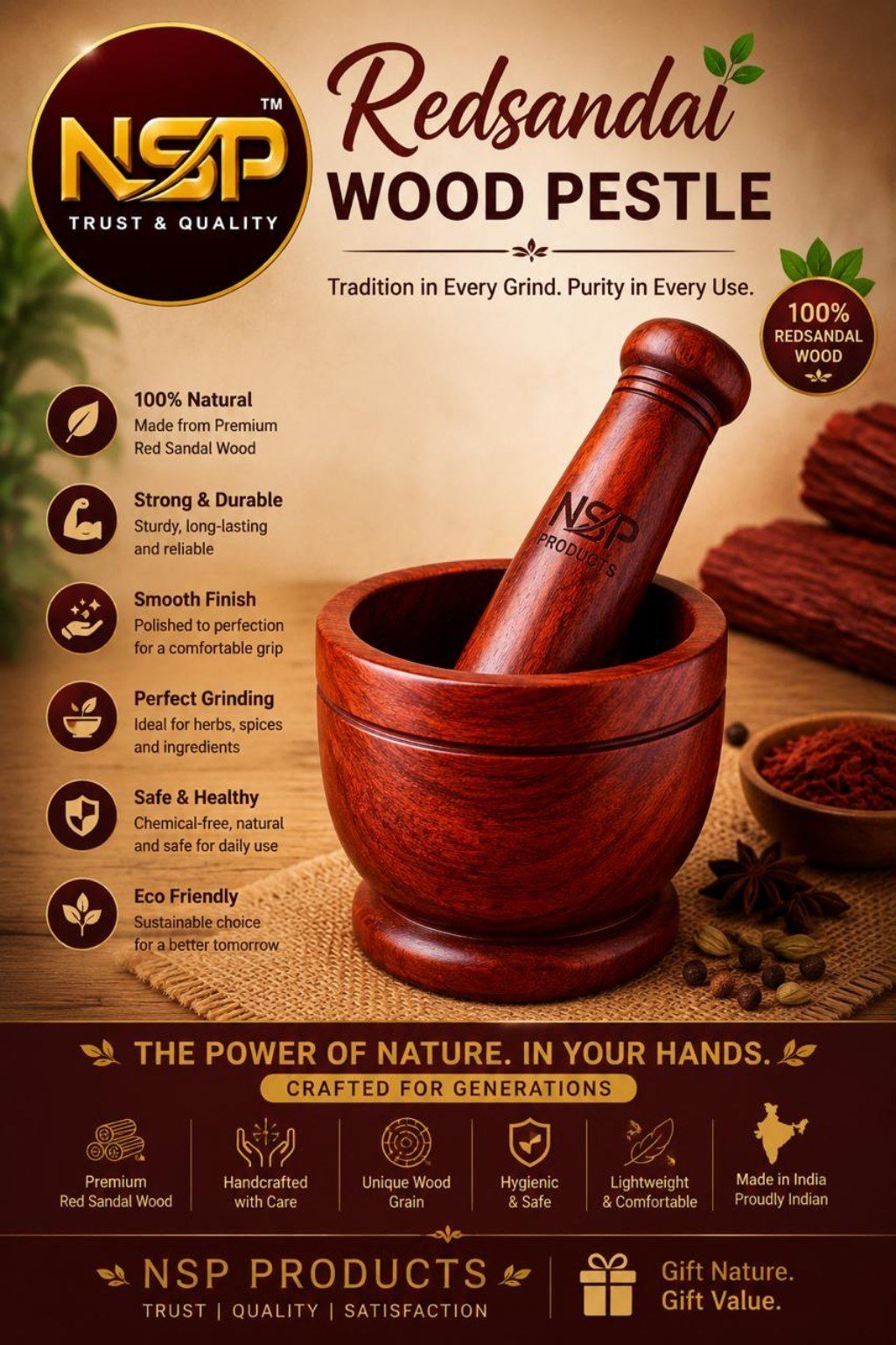 Redsandal Wood Pestle
