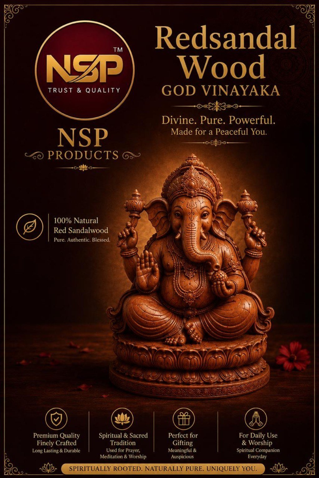 Redsandal Wood God Vinayaka