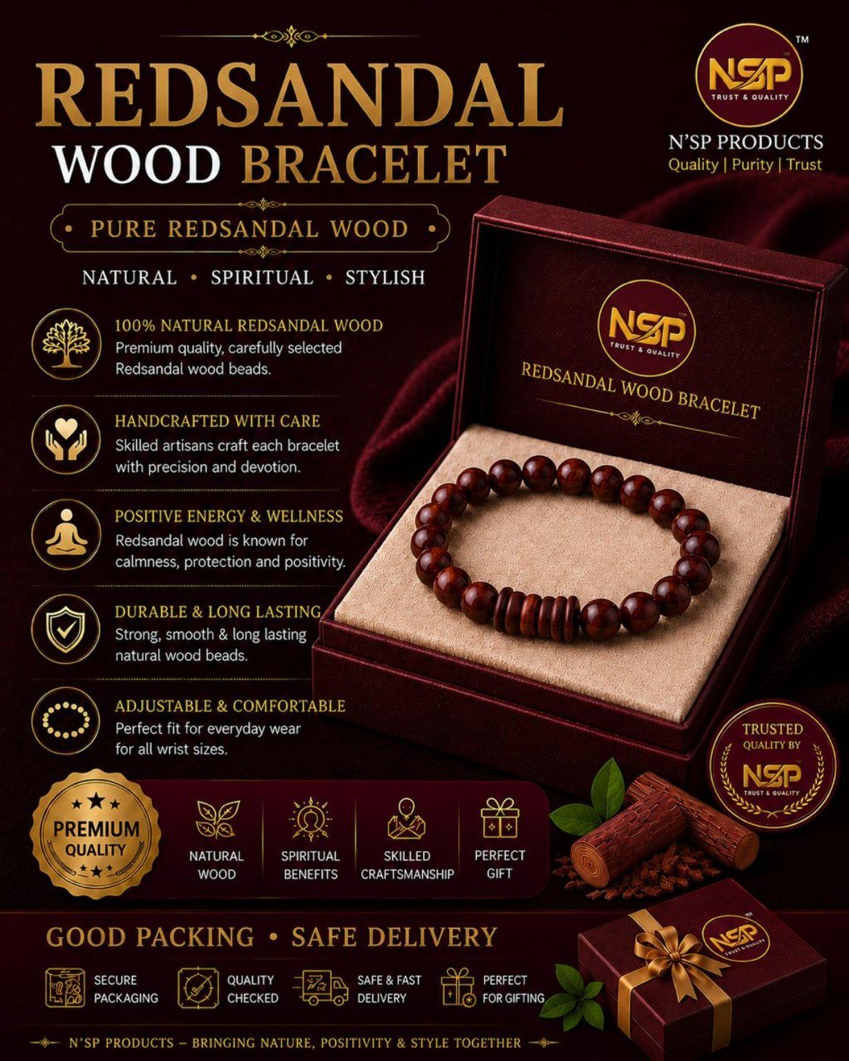 Redsandal Wood Bracelet