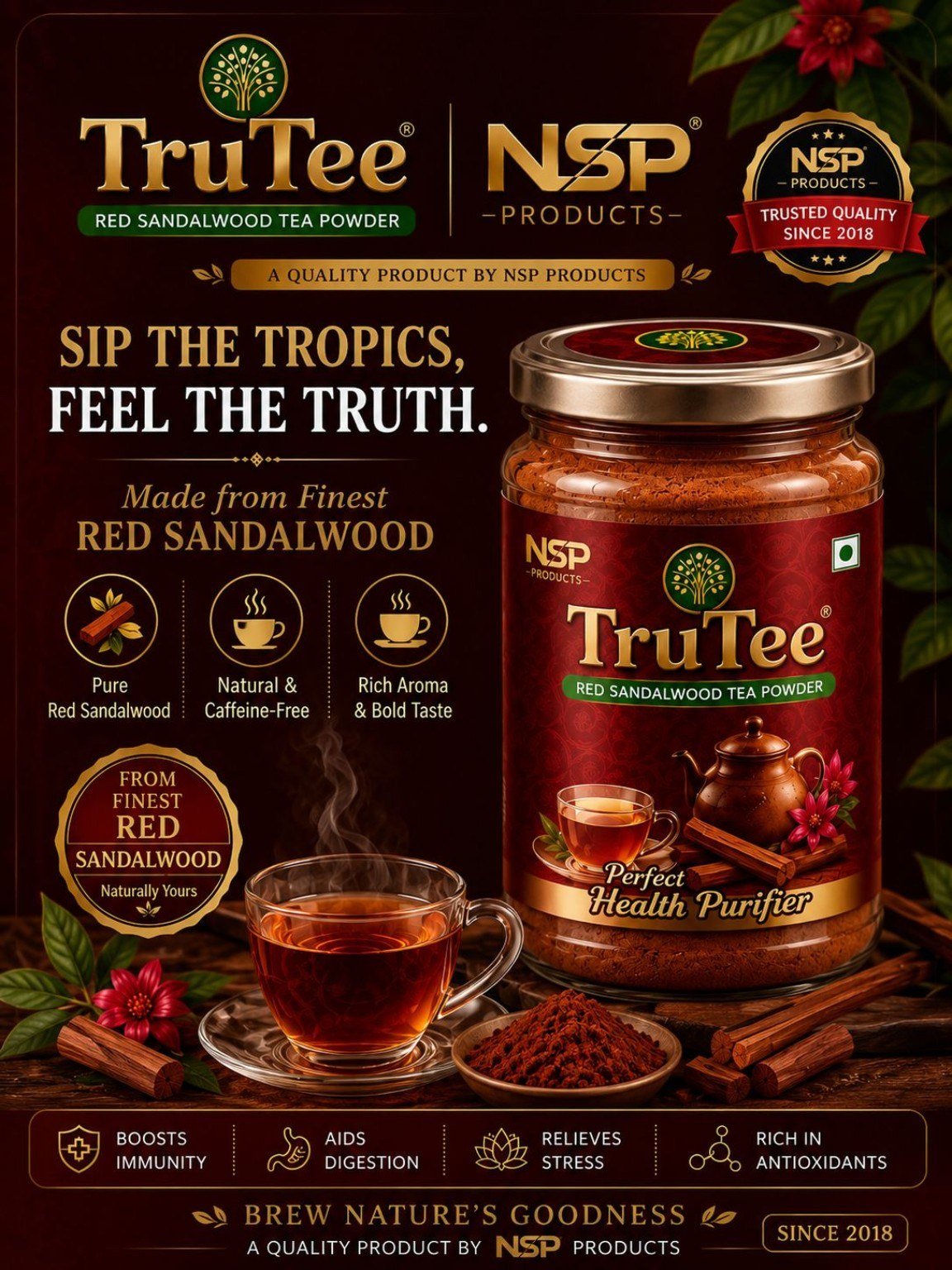 TruTree Red Sandalwood Tea Powder